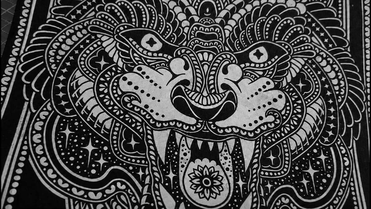 Lantay Dungan — grayscale finished artwork detail