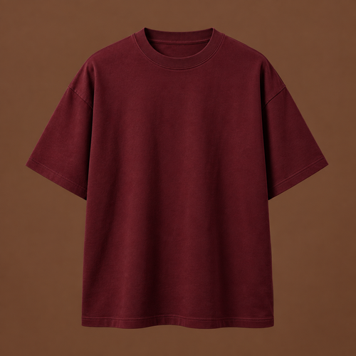 Blank burgundy oversized T-shirt